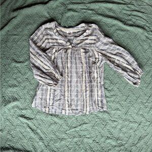 Knox Rose Blue and White Striped Blouse